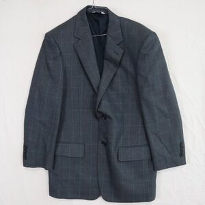 Joseph & Feiss Blazer Mens 38 Short Silk/Wool Suit Jacket Coat Formal Gray Plaid